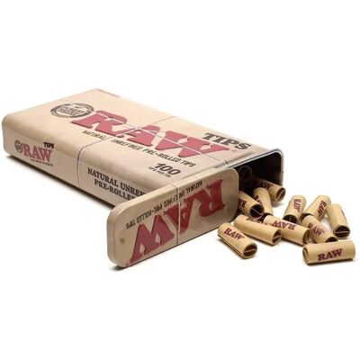 RAW Wstępnie Zwinięte Tips 100 sztuk - Rolling Filters RAW Wstępnie Zwinięte Tips 100 sztuk - Rolling Filters