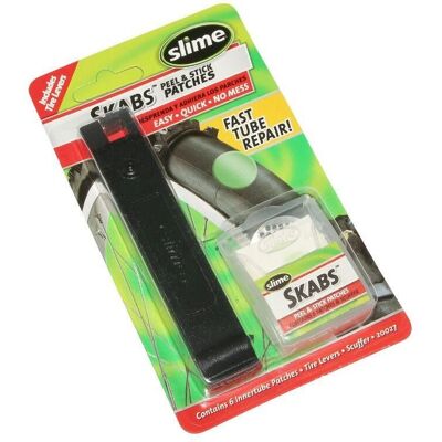 Kit de réparation vélo Slime - 6 patchs, 2 leviers - Publicité Kit de réparation vélo Slime - 6 patchs, 2 leviers - Publicité