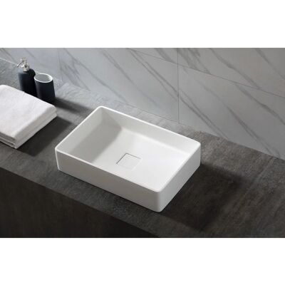 Lavabo a Parete Bernstein - 48x32x10,5cm - Finitura Bianca Opaca o Lucida - Lavabo da Bagno Lavabo a Parete Bernstein - 48x32x10,5cm - Finitura Bianca Opaca o Lucida - Lavabo da Bagno