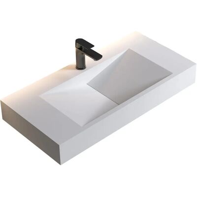 Bernstein Lavabo mural rectangulaire - Surface solide, Blanc mat - Publicité Bernstein Lavabo mural rectangulaire - Surface solide, Blanc mat - Publicité