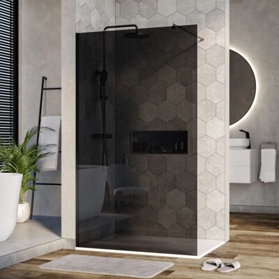 Pannello doccia Walk-In Bernstein - Vetro grigio - Vetro di sicurezza 8mm - 200x110cm Pannello doccia Walk-In Bernstein - Vetro grigio - Vetro di sicurezza 8mm - 200x110cm