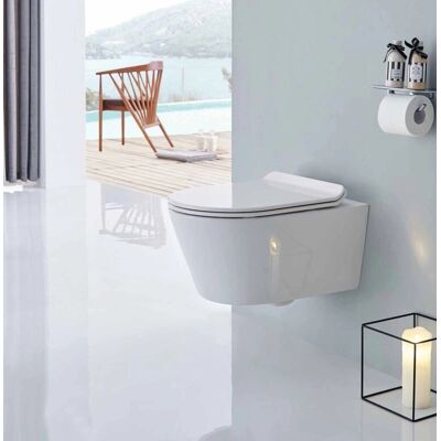 Bernstein Wand-WC - Rimless, Soft-Close, Weiß Bernstein Wand-WC - Rimless, Soft-Close, Weiß