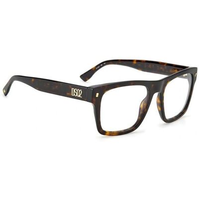 Dsquared2 D2 0037 Havana Quadratische Brille Dsquared2 D2 0037 Havana Quadratische Brille