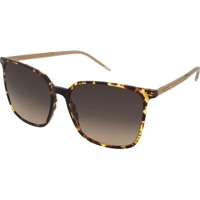 Hugo Boss 1523/S Havana Gele Rechthoekige Zonnebril - Zonnebril Hugo Boss 1523/S Havana Gele Rechthoekige Zonnebril - Zonnebril