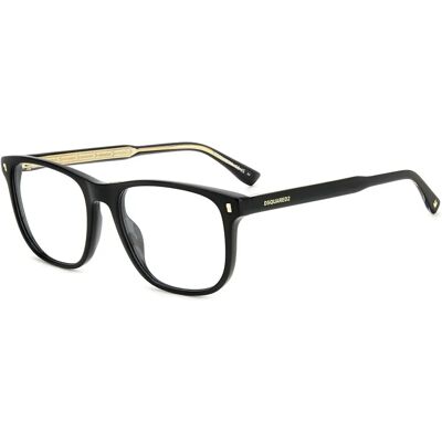 Dsquared2 D2 0079 807 Fekete Négyszögletes Unisex Szemüvegkeret - Szemüvegkeret Dsquared2 D2 0079 807 Fekete Négyszögletes Unisex Szemüvegkeret - Szemüvegkeret