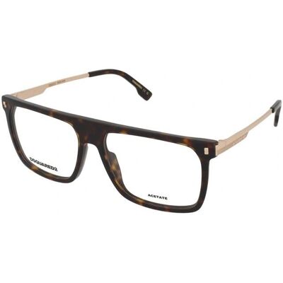 Dsquared2 D2 0122 086 Unisex Plastic Rectangular Eyeglasses - Eyewear Dsquared2 D2 0122 086 Unisex Plastic Rectangular Eyeglasses - Eyewear