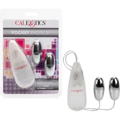California Exotic Double Pocket Exotics Oeuf vibrant Argent 2 pcs - Oeuf vibrant California Exotic Double Pocket Exotics Oeuf vibrant Argent 2 pcs - Oeuf vibrant