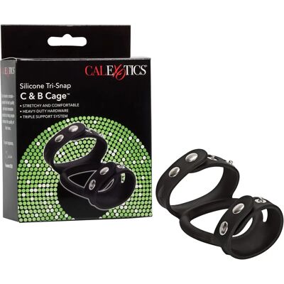 California Exotic Novelties Penis and Testicles Cockring - Black California Exotic Novelties Penis and Testicles Cockring - Black