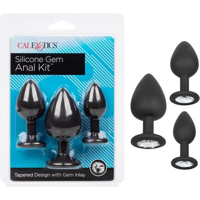 Set di Plug Anali con Gioielli Cal Exotics - 3 Pezzi Set di Plug Anali con Gioielli Cal Exotics - 3 Pezzi