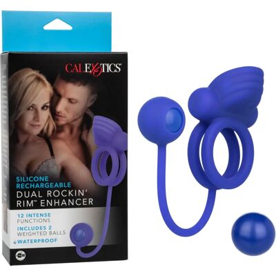 CalExotics Dual Rockin' Rim Enhancer - Vibratie ring & Anale ballen CalExotics Dual Rockin' Rim Enhancer - Vibratie ring & Anale ballen