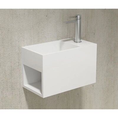 Bernstein Modello PB2046 Lavabo sospeso - Resina minerale, Spazio laterale Bernstein Modello PB2046 Lavabo sospeso - Resina minerale, Spazio laterale