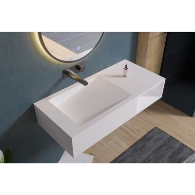 Bernstein PB2088 Lavabo in Pietra Solida - Con Spazio Laterale - Montaggio a Parete o Sopra Banco Bernstein PB2088 Lavabo in Pietra Solida - Con Spazio Laterale - Montaggio a Parete o Sopra Banco
