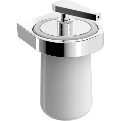 Dispenser di sapone ceramico da parete Bernstein con supporto in ottone - Serie ES Dispenser di sapone ceramico da parete Bernstein con supporto in ottone - Serie ES