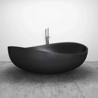 Bernstein Wave Freistehende Badewanne - Solid Surface - Matt Schwarz - 180x110cm Bernstein Wave Freistehende Badewanne - Solid Surface - Matt Schwarz - 180x110cm
