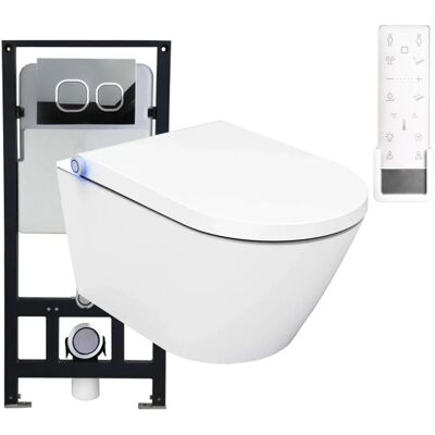 Toilette bidet multifonction Bernstein avec télécommande - Blanc - Publicité Toilette bidet multifonction Bernstein avec télécommande - Blanc - Publicité
