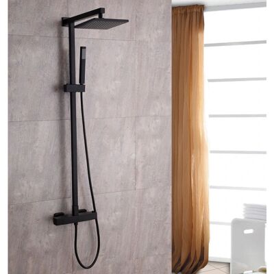 Bernstein - Sistema doccia termostatica nero - 30x30cm Bernstein - Sistema doccia termostatica nero - 30x30cm