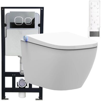 Inodoro con ducha Bernstein Pro+ 1104 - Blanco - Pack completo - Diseño angular Inodoro con ducha Bernstein Pro+ 1104 - Blanco - Pack completo - Diseño angular