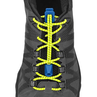 Lacets réfléchissants Nathan Run - Jaune de Sécurité / Bleu Électrique - Lacets pour Course Lacets réfléchissants Nathan Run - Jaune de Sécurité / Bleu Électrique - Lacets pour Course