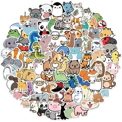 LZLPACKING - 100 PCS Cute Animal Stickers - Vinyl - Waterproof - Sticker LZLPACKING - 100 PCS Cute Animal Stickers - Vinyl - Waterproof - Sticker