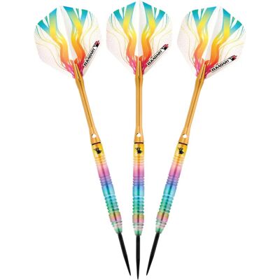 Darts en tungstène arc-en-ciel Elkadart - Pack de 3 - Publicité Darts en tungstène arc-en-ciel Elkadart - Pack de 3 - Publicité