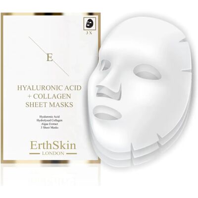 Erth Skin London Hyaluronic Acid Collagen Face Mask - 3 Sheets Erth Skin London Hyaluronic Acid Collagen Face Mask - 3 Sheets
