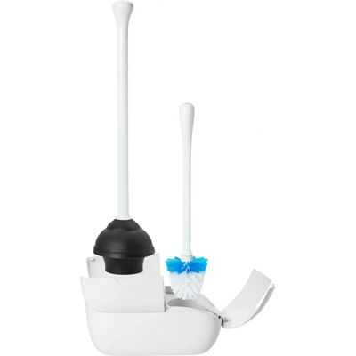 Set de escobilla y desatascador OXO Good Grips - Blanco - Juego de limpieza para inodoros Set de escobilla y desatascador OXO Good Grips - Blanco - Juego de limpieza para inodoros