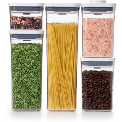 OXO Good Grips 5 Piece Pop Containers Set - Airtight, Dishwasher Safe Storage OXO Good Grips 5 Piece Pop Containers Set - Airtight, Dishwasher Safe Storage
