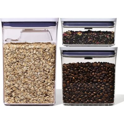 OXO Good Grips POP rechthoekige set met lepel - Voedselopslagcontainers OXO Good Grips POP rechthoekige set met lepel - Voedselopslagcontainers