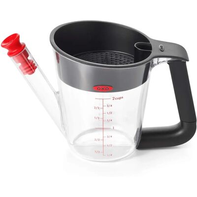 Separatore di grasso OXO Good Grips - 2 Tazze - Trasparente - Utensile da cucina Separatore di grasso OXO Good Grips - 2 Tazze - Trasparente - Utensile da cucina