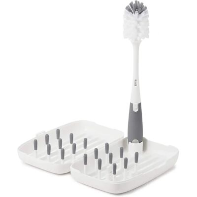 OXO Reisset voor flesdroog en schoonmaak - Grijs OXO Reisset voor flesdroog en schoonmaak - Grijs
