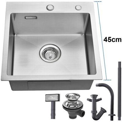 Fregadero de Cocina Auralum 45x45cm - Acero Inoxidable Cepillado Fregadero de Cocina Auralum 45x45cm - Acero Inoxidable Cepillado