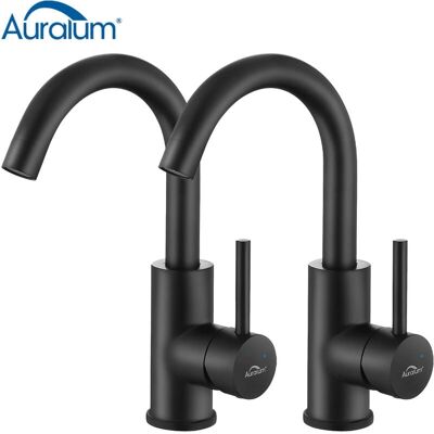 Auralum Schwarzer Bad/Küchenarmatur - 360° drehbar - Einstellbare Temperatur Auralum Schwarzer Bad/Küchenarmatur - 360° drehbar - Einstellbare Temperatur
