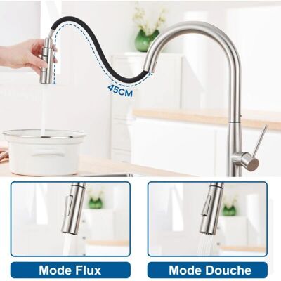 Grifo de Cocina de Acero Inoxidable Auralum - Giratorio 360° - 2 Modos Grifo de Cocina de Acero Inoxidable Auralum - Giratorio 360° - 2 Modos