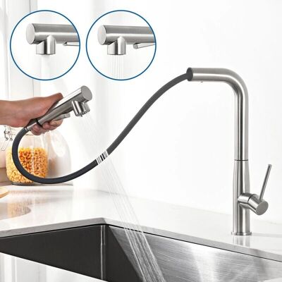 Robinet de Cuisine en Acier Inoxydable Auralum Max avec Rotation 360° et Spray Extractible - Publicité Robinet de Cuisine en Acier Inoxydable Auralum Max avec Rotation 360° et Spray Extractible - Publicité