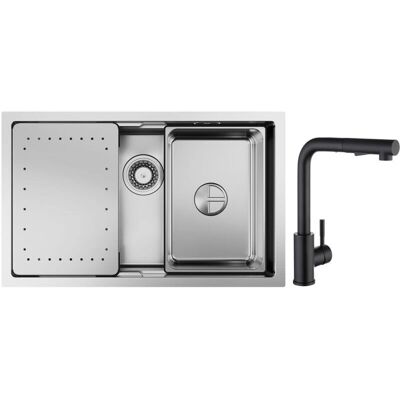 Évier de Cuisine Cecipa Max 70×44cm Inox avec Gouttière et Mitigeur - Publicité Évier de Cuisine Cecipa Max 70×44cm Inox avec Gouttière et Mitigeur - Publicité