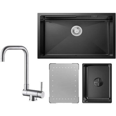 Cecipa - Évier de Cuisine 1 Vasque Noir avec Gocciolatoio - Publicité Cecipa - Évier de Cuisine 1 Vasque Noir avec Gocciolatoio - Publicité