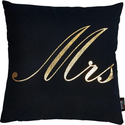 Stone Mrs Dekokissen - 45x45 cm Gold Schriftzug Stone Mrs Dekokissen - 45x45 cm Gold Schriftzug