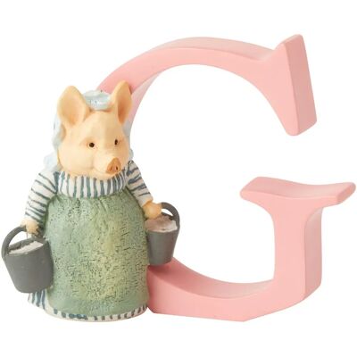 Enesco Aunt Pettitoes Rosa Ornament Bokstav G - Figur Enesco Aunt Pettitoes Rosa Ornament Bokstav G - Figur