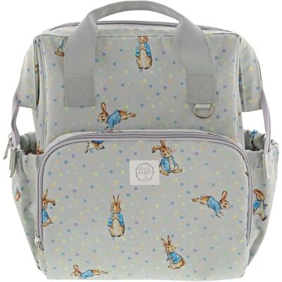 Sac à langer pour bébé Peter Rabbit de Beatrix Potter gris à nettoyer avec un chiffon - Publicité Sac à langer pour bébé Peter Rabbit de Beatrix Potter gris à nettoyer avec un chiffon - Publicité