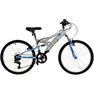 Dallingridge Crossbow Junior Full Suspension Mountain Bike - Grey/Blue - 24" Dallingridge Crossbow Junior Full Suspension Mountain Bike - Grey/Blue - 24"