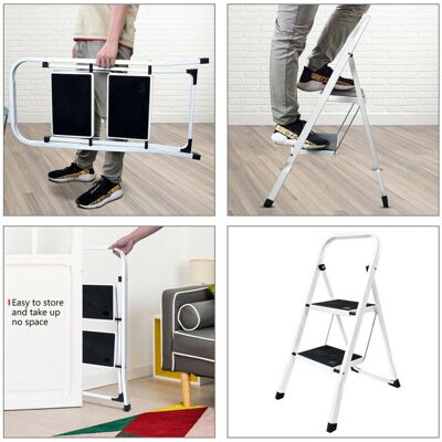YouseaHome 2 Steps Foldable Step Ladder - Step Ladder for Kitchen, Home, Office YouseaHome 2 Steps Foldable Step Ladder - Step Ladder for Kitchen, Home, Office