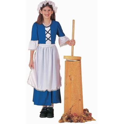 Forum Colonial Pioneer Costume - Girls Blue 12-14 Forum Colonial Pioneer Costume - Girls Blue 12-14