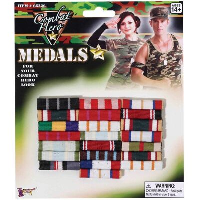Bristol Novelty Militärmedaljband Kostymtillbehör - Röd Bristol Novelty Militärmedaljband Kostymtillbehör - Röd
