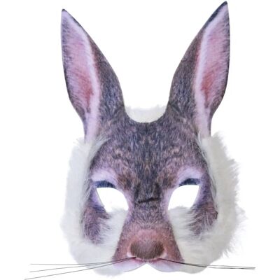Masque de visage de lapin Bristol Novelty - Gris - Fourrure réaliste - Adulte - Publicité Masque de visage de lapin Bristol Novelty - Gris - Fourrure réaliste - Adulte - Publicité