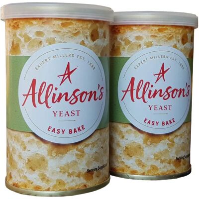 Allinson - Easy Bake Yeast Tin 100g - Pack 2 - Yeast - Publicité Allinson - Easy Bake Yeast Tin 100g - Pack 2 - Yeast - Publicité
