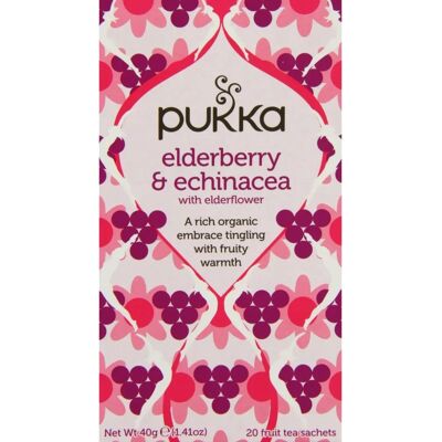 Pukka Herbs - Elderberry & Echinacea with Elderflower - Tea Pukka Herbs - Elderberry & Echinacea with Elderflower - Tea
