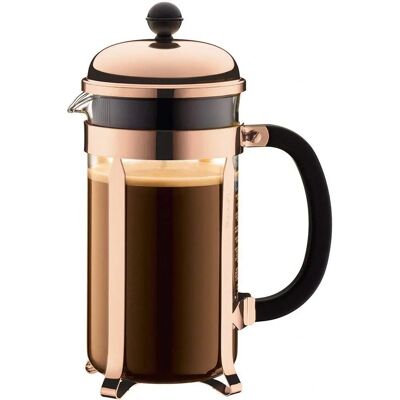 Bodum Chambord 8 Koppen Franse pers koffiezetter - Franse pers systeem, 1L, Koper Bodum Chambord 8 Koppen Franse pers koffiezetter - Franse pers systeem, 1L, Koper