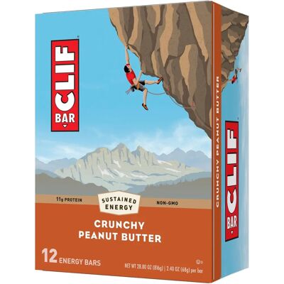 Clif Bar Barres Énergétiques Croquantes au Beurre d'Arachide - Barres Énergétiques - Publicité Clif Bar Barres Énergétiques Croquantes au Beurre d'Arachide - Barres Énergétiques - Publicité