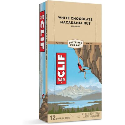 Clif Energy bar white chocolate macadamia nut 12x68g Clif Energy bar white chocolate macadamia nut 12x68g
