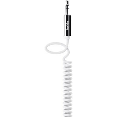 Câble Audio AUX en Spirale Blanc 1,8m Belkin - Publicité Câble Audio AUX en Spirale Blanc 1,8m Belkin - Publicité